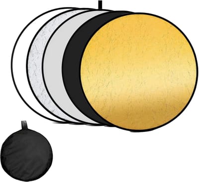 5-in-1 Rond Vouwbare Reflector, Lichtdiffuser voor Studio, Portret, Bruiloft en Selfie Fotografie met Opbergtas (60cm)