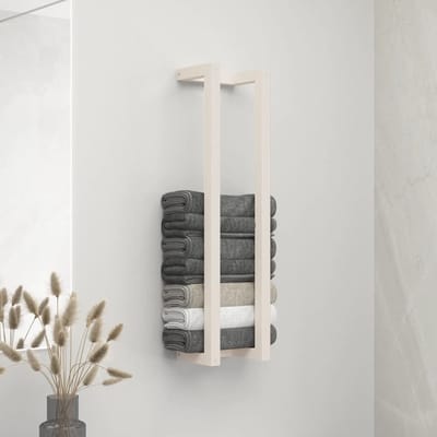 vidaXL - Handdoekenrek - 23x18x90 - cm - massief - grenenhout - wit