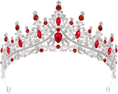 Zilveren Kristallen Diadeem en Kroon voor Bruiloft, Feest of Verjaardag - Hoofdband voor Dames