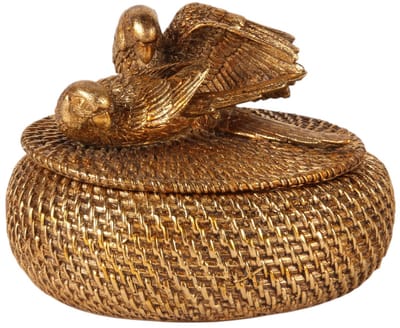 Baroque - Opberger - Opbergdoos met Deksel 19 cm - Goud - Resin - 19x15.5x14 - Polyresin