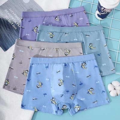 Jongensondergoed Mid-waist Gepersonaliseerde tienerstudent Comfortabele kindershorts Hoofd Antibacterieel Kruis Antibacterieel Herenshorts XXXXL gray