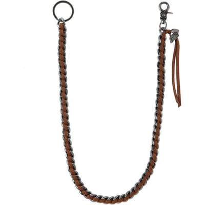 Lange Metalen Portemonnee Ketting Leash Broek Sleutelhanger Ring Clip Heren Hip Hop PU Leer Heren Dames Broek Ketting Sieraden brown