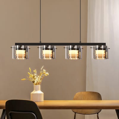 NETTLIFE LED Hanglamp – 4 Brand – 3000K Warmwit – 32W – Metaal – 157cm – Modern – Voor Eetkamer Woonkamer Keuken-excl. lichtbron