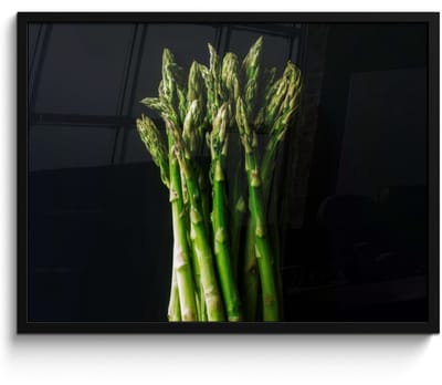 Poster in lijst - Fotolijst 70x50 cm - Posters - Asperges - Felgroen - Posterlijst zwart - Decoratie - Wanddecoratie woonkamer - Muurdecoratie slaapkamer