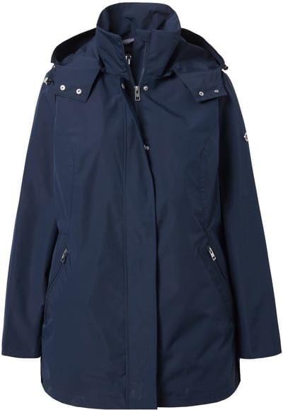 Ulla Popken - Dames - HYPRAR functionele jas waterafstotendcapuchon - Marine - Maat 42+
