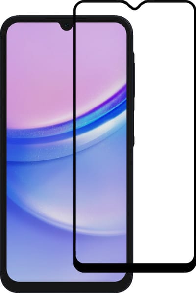 Smartphonica Screenprotector Geschikt voor Samsung Galaxy A15 - Full Cover Tempered Glass with Round Edge - Gehard glas met Afgeronde Hoeken geschikt voor Samsung Galaxy A15