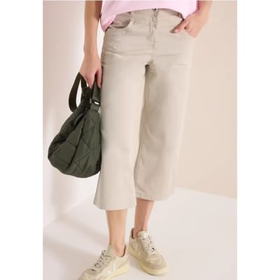 7/8 High Waist broek met uitlopende pijpen in Loose Fit