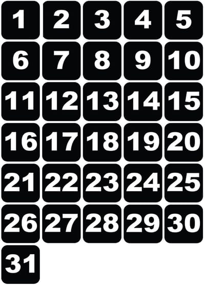 Magnetische pictogrammen | CIJFERS 1 t/m 31 | EasyAuti