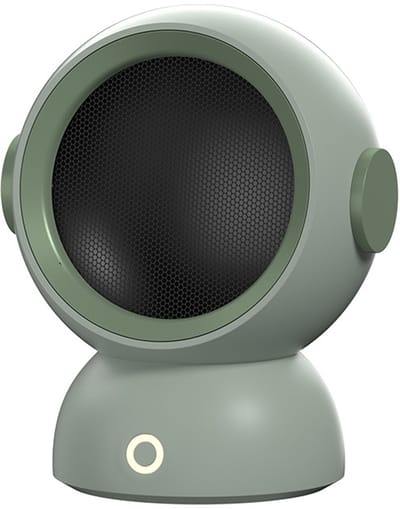 Draagbare kachel, bureaukachel, elektrische kachel, kantoorkachel, mini, kleine elektrische kachel voor thuis, groen