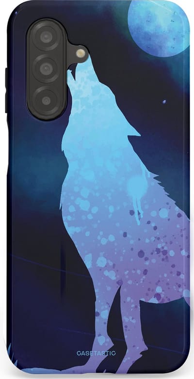 Casetastic Hoesje Geschikt voor Samsung A26 - Stijlvolle Beschermende Duo-layer Case - Blauwe Wolvennacht