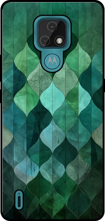 Smartphonica Telefoonhoesje Geschikt voor Motorola Moto E7 met groene bladeren opdruk - TPU backcover case green leaf design - Groen geschikt voor Motorola Moto E7