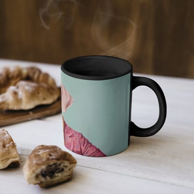 Magische Mok - Foto op Warmte Mokken - Koffiemok - Hond - Overhemd - Bloemen - Bril - Magic Mok - Beker - 350 ML - Theemok