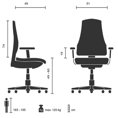 hjh office Brunello 20 - Bureaustoel - Kunstleder - Zwart