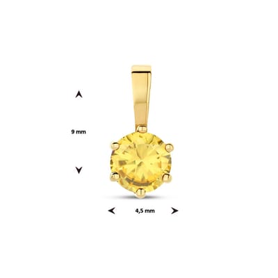 Hanger Met Geboortesteen Zirkonia 14K Geelgoud