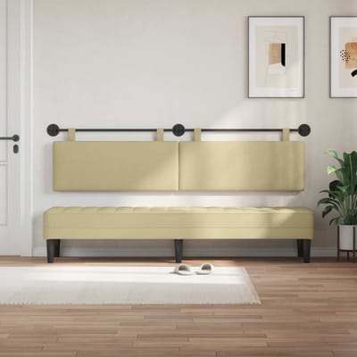 vidaXL - Hangend - hoofdbord - Lichtgroen - Grijs - Corduroy - stof