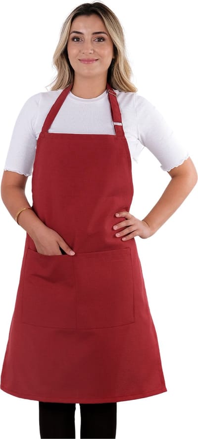 Simple Keukenschort Bordeaux Professioneel Verstelbaar Keukenschort dames Horecakwaliteit keukenschort vrouw One Size Schort