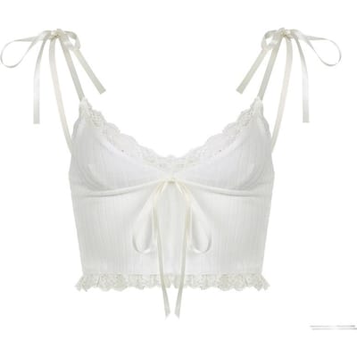 Nieuwe Vetersluiting Jarretel Sexy Korte V-hals Vest Top L