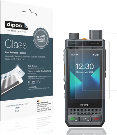 dipos – 2x Matte Pantserfolie geschikt voor Hytera P60 | 9H Screenprotector