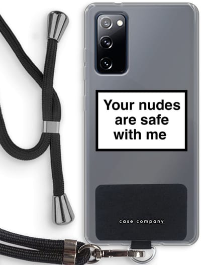 Hoesje met koord geschikt voor Samsung Galaxy S20 FE / S20 FE 5G hoesje met Koord - Safe with me - Telefoonhoesje met Zwart Koord - Bescherming aan alle Kanten en Over de Schermrand