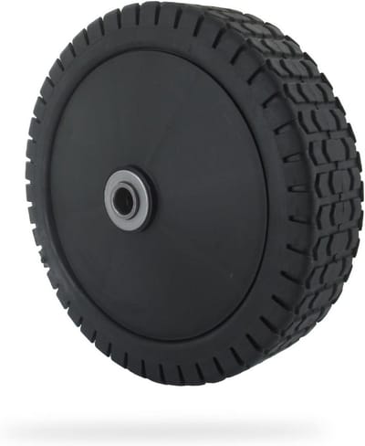 Plastic Wiel - Reservewiel Gazonmaaier - Onderhoud Tuin - Met Kogellagers - 200 mm Diameter - Zwart