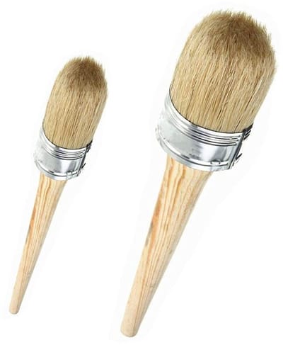 Dailygoods - Krijtverf Set - Ronde Wax Borstels - Natuurlijke Haren - 20mm 30mm - Voor Meubelverf - Decoratie Schilderen