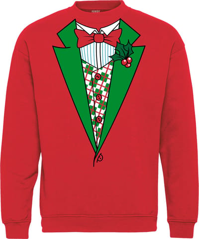 Kersttrui Smoking | Foute Kersttrui Dames Heren | Kerstcadeau | Kerstpakket | Rood | maat XS