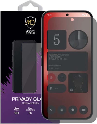 MobyDefend Screenprotector - Geschikt voor Nothing Phone (2a) / Nothing Phone (2a) Plus - HD Privacy Glass Screensaver