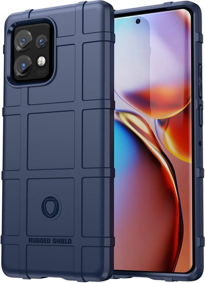MobyDefend Hoesje - Geschikt voor Motorola Edge 40 Pro - Rugged Shield TPU Backcover - Blauw