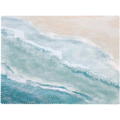 Strand Tafelkleed Blauw Wit Zee Oceaan Golven Tafelhoes Kreukvrij Natuurlandschap Keuken Eetkamer Feest Decoratie 100x140cm
