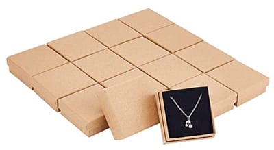 Lichtbruine Kartonnen Sieradendozen - 16 Stuks - Perfect voor Juwelen en Geschenken
