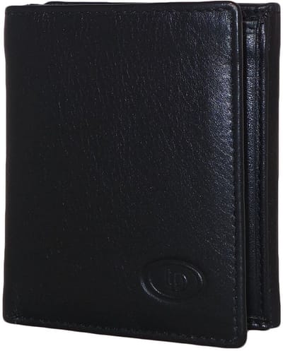 Leather Design RFID Uitklapbare Pasjeshouder Zwart
