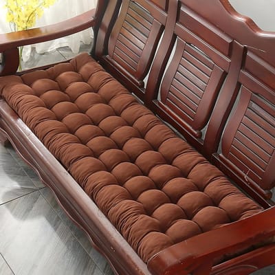 Bankkussen - Tuinkussen - Comfortabel Zitten - Met Bevestigingsbanden - 55 x 180 cm - Bruin