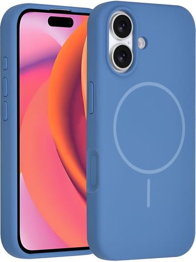 TUNIQ telefoonhoesje voor Apple iPhone 16 - MagSafe siliconen backcover - Blauw
