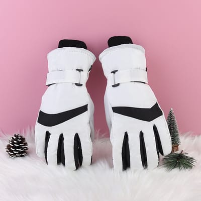 Handschoenen Winter - Handschoenen Dames - Skihandschoenen -Waterdicht - Touchscreen - Winterhandschoenen Dikke - Winddicht en Antislip - Koubestendig Slijtvast - Geschikt voor Fietsen en Skiën - Wit