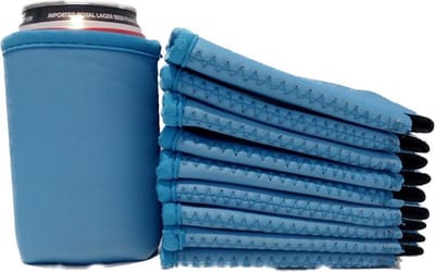 EIZOOK 10x Neopreen Blikkoelers Exclusief Blauw – Koelhouders voor Bier- en Frisdrankblikjes 330 ml – Opvouwbare Can Coolers