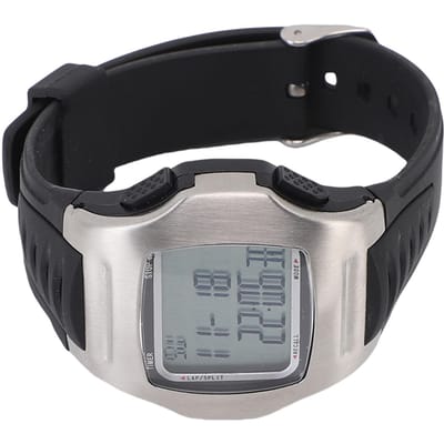 Voetbalwedstrijd Scheidsrechter Horloge Digitale Sport Polshorloge Stopwatch Timer Alarm Roestvrij Staal Zilveren Kast Zwart Rubber gray