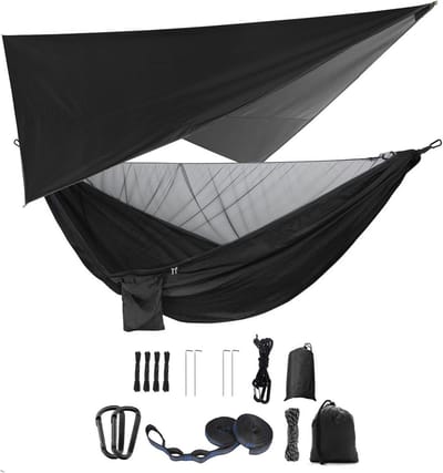 Camping Hangmat Set met Muskietennet en Regenvlieg voor Buitenactiviteiten