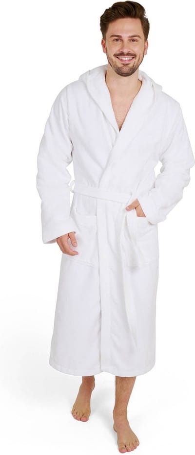 Blumtal Badjas Katoen - Katoenen Badjas - Zachte Badjas met Capuchon - 100% Katoen - Wit - Maat S