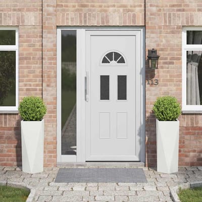 vidaXL Plantenbak 2 st Wit 30 x 30 x 75 cm Staal
