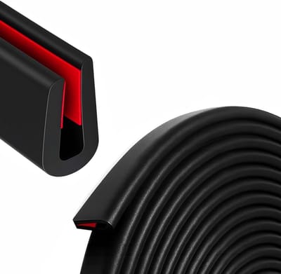 Duurzame zelfklevende randbescherming van rubber, U-profiel, 4 m, flexibele beschermstrip voor glas, metaal en auto, krasbescherming en schokabsorptie