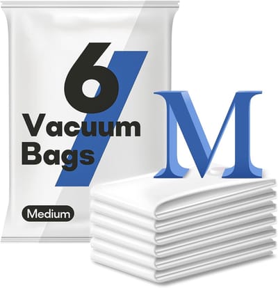 Middelgrote vacuüm opbergzakken voor Kleding en Dekens - Set van 6 (71 x 50 cm)