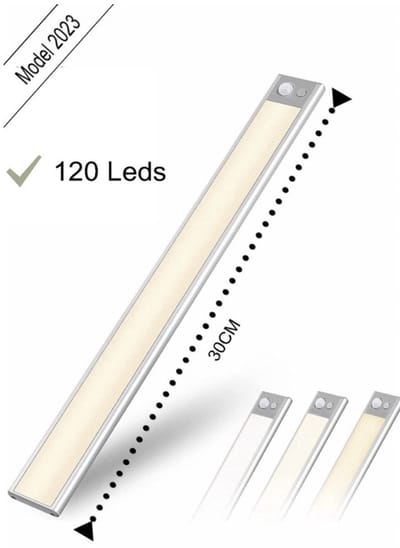 led lamp 20 cm- accu -oplaadbaar -beweginssencor -3 standen-fel licht ,warm licht,koud licht-100 leds