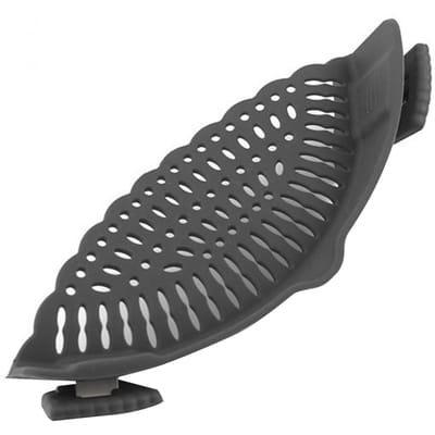 Passoire à clipser Snap N Strain en silicone pour casseroles Viande Légumes Fruits Noir Cuisine noir