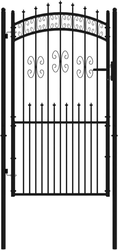 Tuinpoort Staal - Hekwerk Entree - Perk en Tuin - Speerpunten Design - 103 x 225 cm - Zwart
