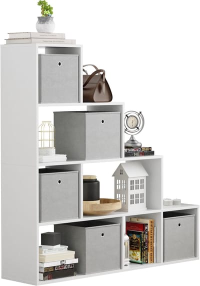 VDD - Vakkenkast - Vakken kast - Roomdivider - Trappenkast - Wit - 127,5x30x127,5cm