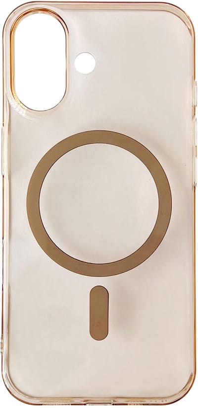 Casemania Hoesje Geschikt voor iPhone 17 - Oranje - Minimalistic Kristalhelder Back Cover Geschikt voor MagSafe - Draadloos Oplaadbare Telefoonhoesje