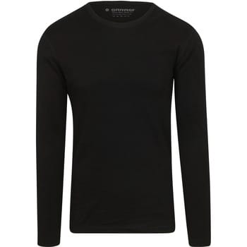 Garage 303 - Semi Bodyfit T-shirt ronde hals lange mouw zwart XXL 100% katoen 1x1 rib