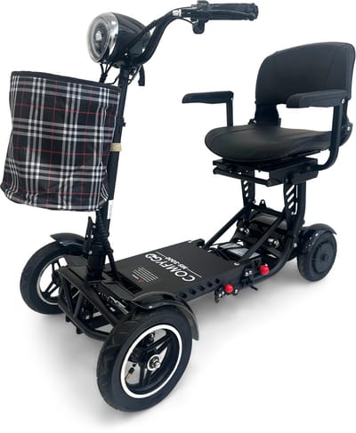 COMFYGO MS3000 PLUS Elektrische scootmobiel, 4 wielen, max snelheid 18 km/u, 10,4 Ah Li-ion accu, tot 25 km, Zwart, Grote stoel