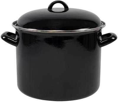 Cookinglife Soeppan - Emaille - Zwart - ø 24 cm / 8 liter - geëmailleerde anti-aanbaklaag
