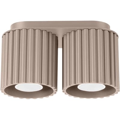 Sollux Lighting Plafondlamp Aura - GU10 - taupe - aluminium - 21x10x12cm
